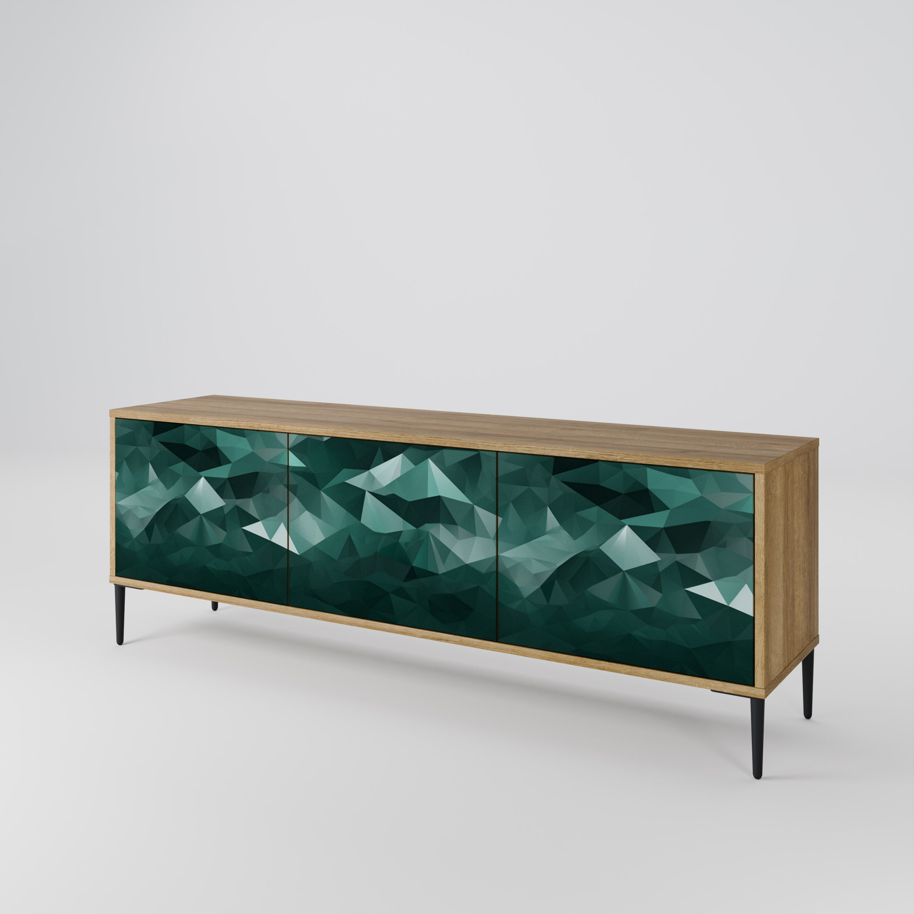 POLYGONAL FLOATING 3-Door TV Cabinet