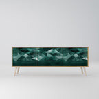 POLYGONAL FLOATING Mueble de TV de 3 Puertas en Efecto Roble