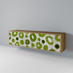 GREEN RHAPSODY 3-Door TV Stand in Oak Effect