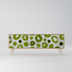 GREEN RHAPSODY 3-Door TV Stand in Oak Effect