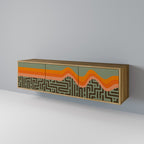 SIMPLE SOLUTIONS 3-Door TV Stand in Oak Effect