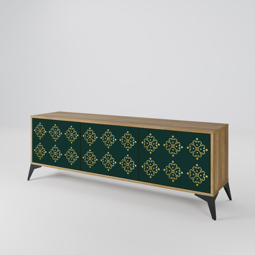 ROYAL MEDALLION 3-Door TV Stand in Oak Effect