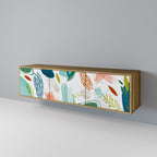 BOTANICAL HURRICANE 3-Door TV Stand in Oak Effect