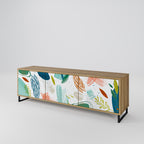 BOTANICAL HURRICANE 3-Door TV Stand in Oak Effect