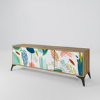 BOTANICAL HURRICANE 3-Door TV Stand in Oak Effect