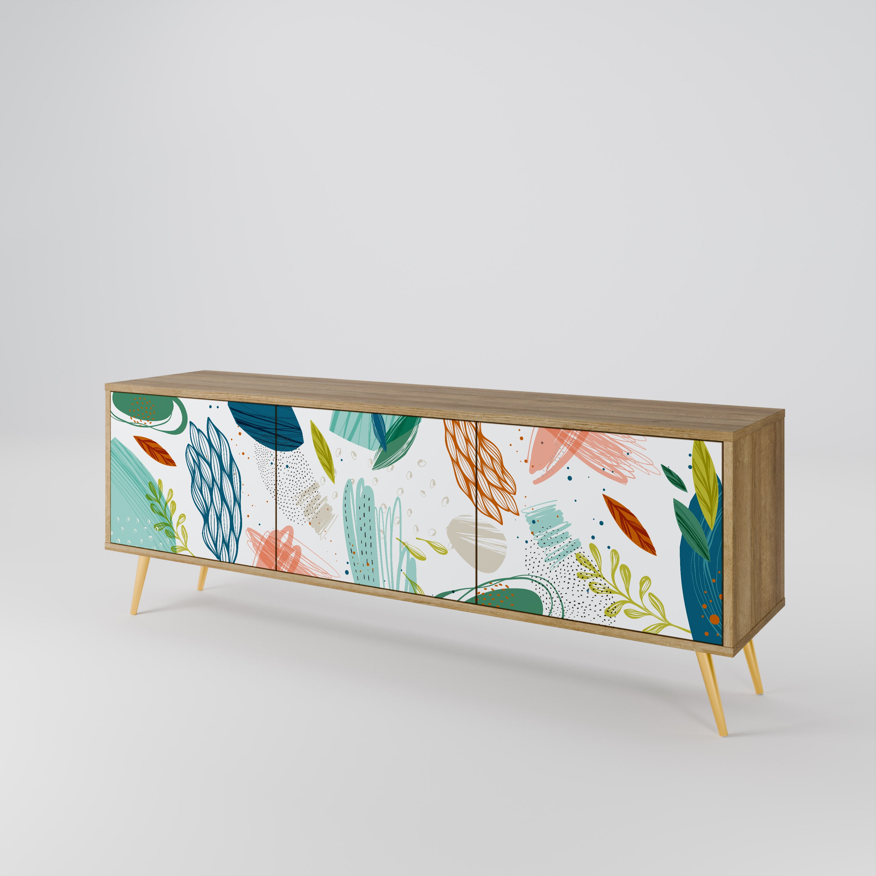 BOTANICAL HURRICANE Mueble de TV de 3 Puertas