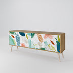 BOTANICAL HURRICANE 3-Door TV Stand in Oak Effect