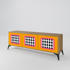 TEARS IN HEAVEN 3-Door TV Stand in Oak Effect