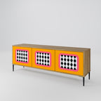 TEARS IN HEAVEN 3-Door TV Stand in Oak Effect