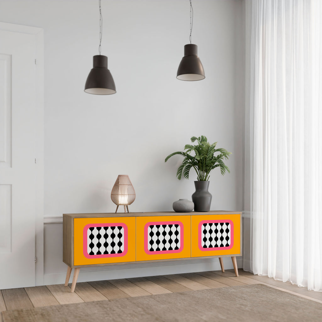 TEARS IN HEAVEN 3-Door TV Stand in Oak Effect