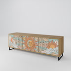 MYSTICAL STRUCTURE Mueble de TV de 3 Puertas en Efecto Roble