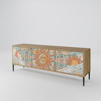 MYSTICAL STRUCTURE Mueble de TV de 3 Puertas en Efecto Roble