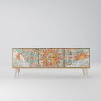 MYSTICAL STRUCTURE Mueble de TV de 3 Puertas en Efecto Roble