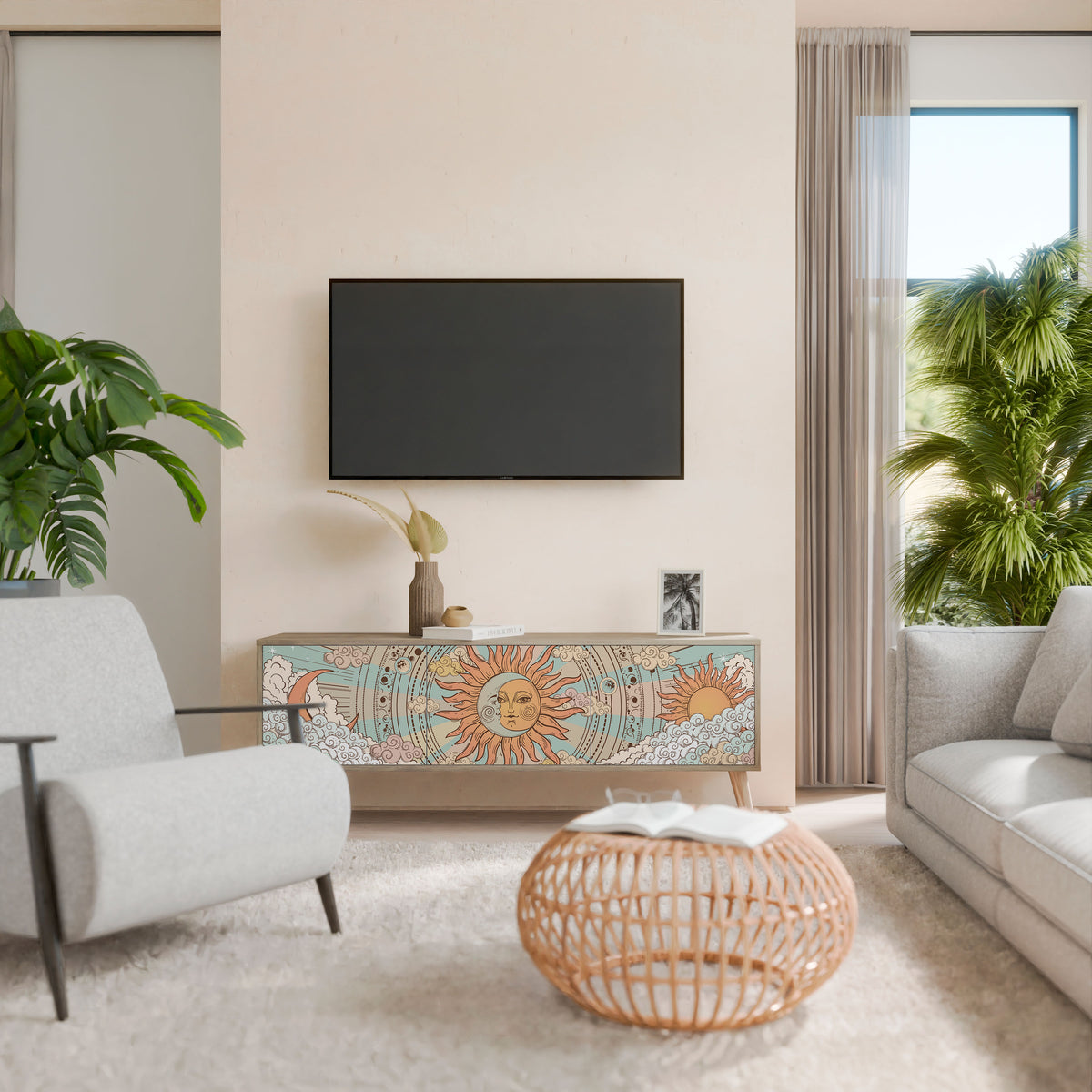 MYSTICAL STRUCTURE 3-Door TV Cabinet