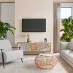 MYSTICAL STRUCTURE Mueble de TV de 3 Puertas en Efecto Roble