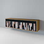 COLLAGE OF RECTANGLES 3-Door TV Stand in Oak Effect