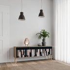 COLLAGE OF RECTANGLES 3-Door TV Stand in Oak Effect