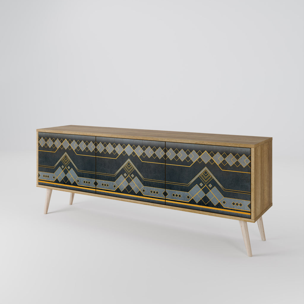 ROYAL ORDINARINESS 3-Door TV Stand in Oak Effect