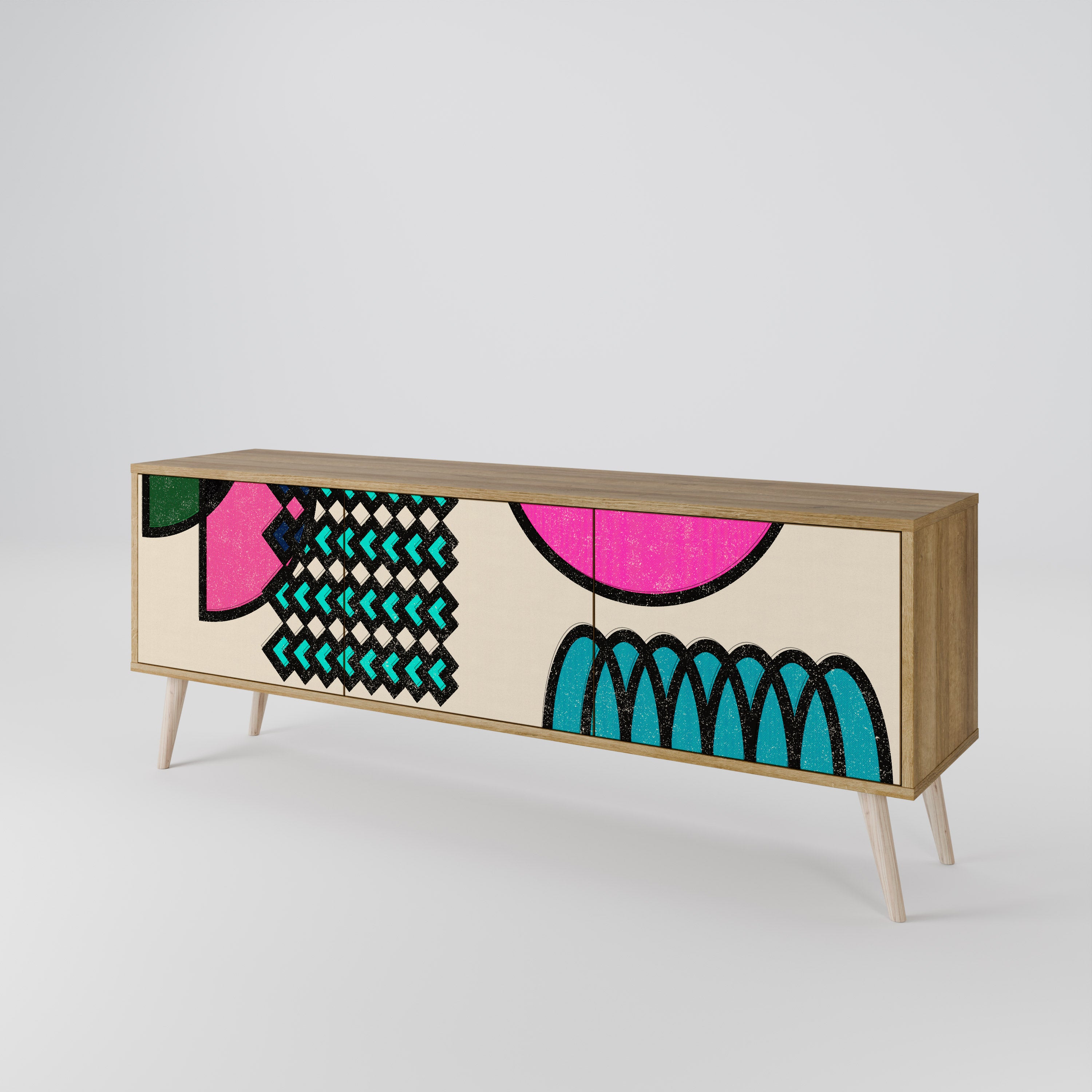 GEOMETRIC RHAPSODY Mueble de TV de 3 Puertas