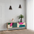 GEOMETRIC RHAPSODY 3-Door TV Stand in Oak Effect