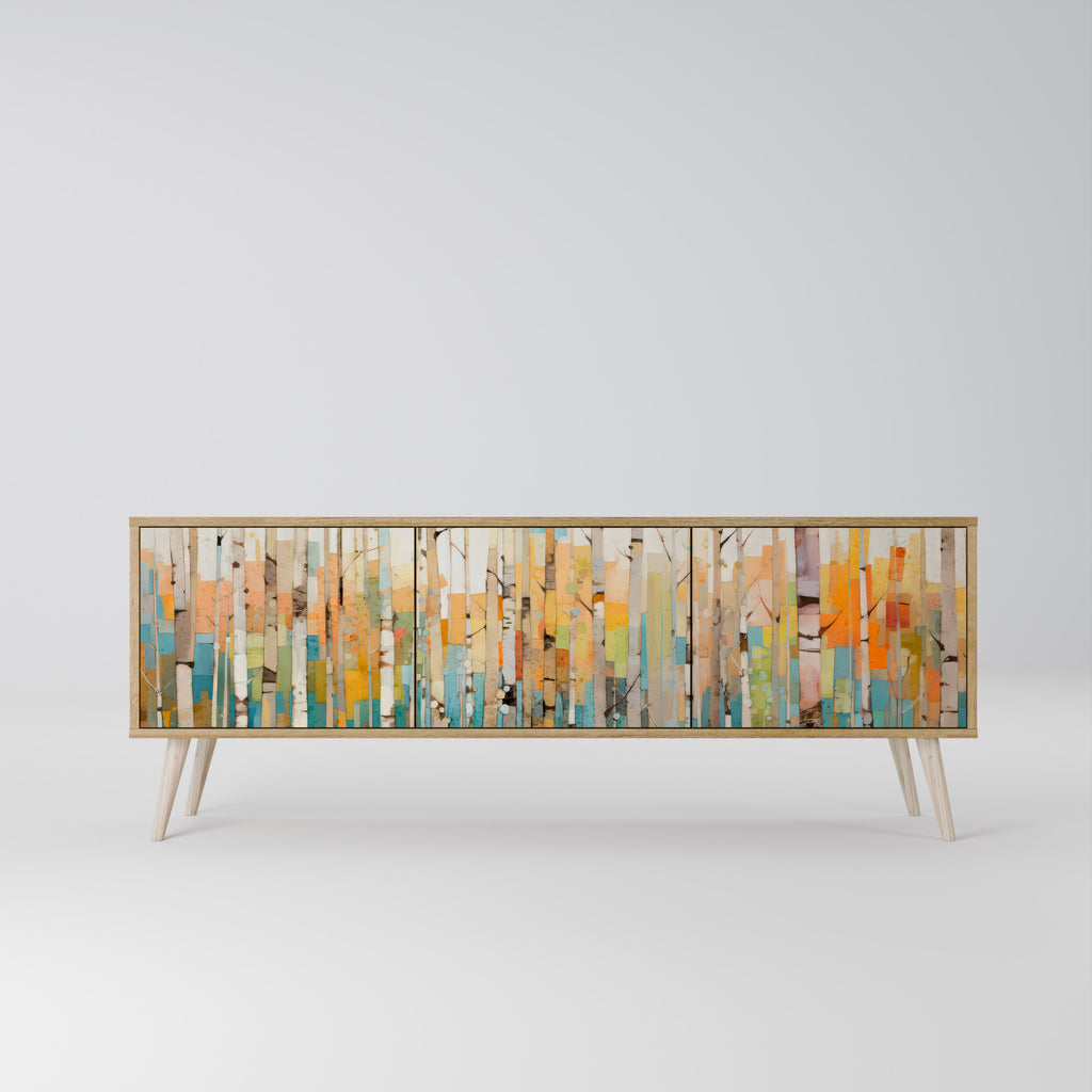 BIRCH KALEIDOSCOPE 3-Door TV Stand in Oak Effect