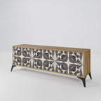 MONOCHROME NEXUS 3-Door TV Stand in Oak Effect