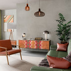 INDIAN FOLK 3-Door TV Stand in Oak Effect