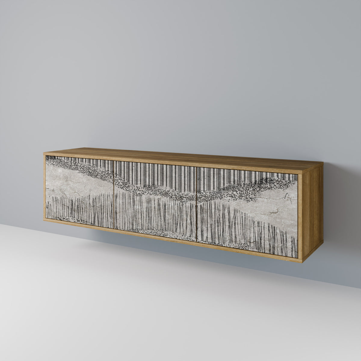 GRAIN LINES Mueble de TV de 3 Puertas
