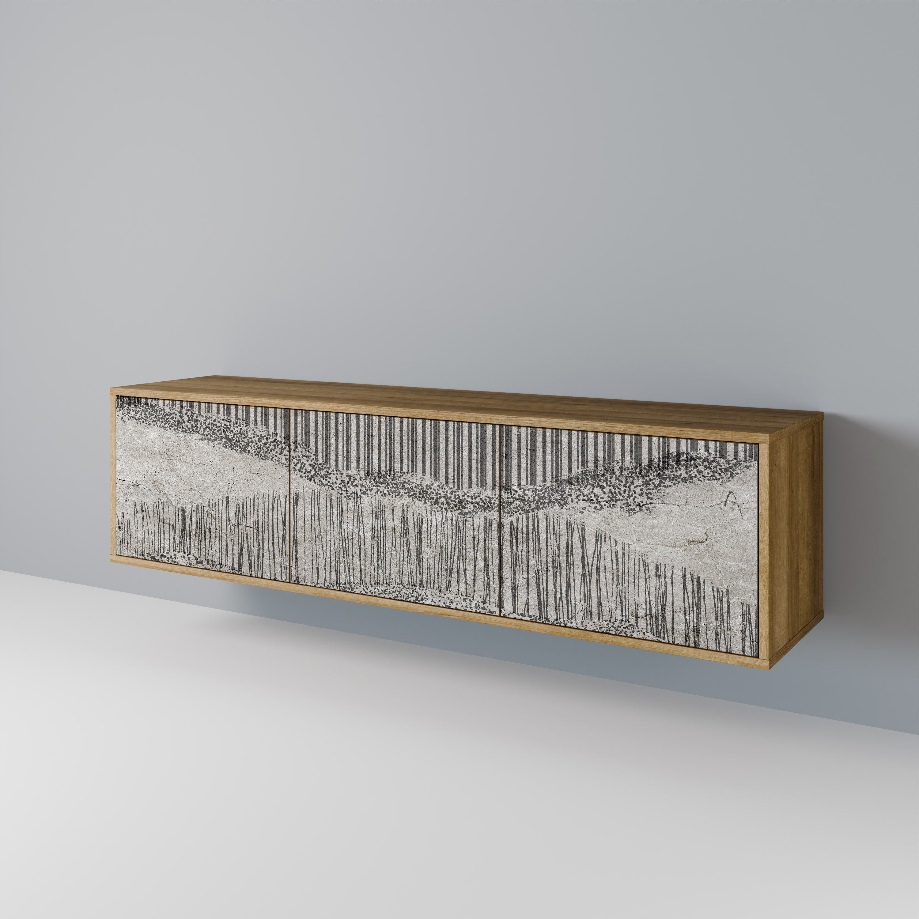 GRAIN LINES Mueble de TV de 3 Puertas