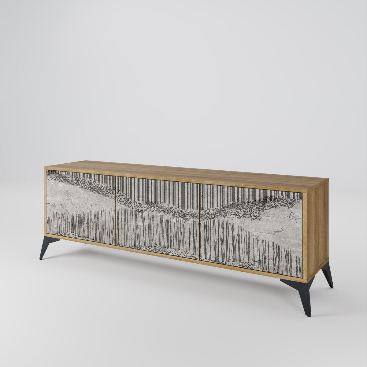 GRAIN LINES Mueble de TV de 3 Puertas