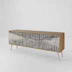 GRAIN LINES 3-Door TV Stand in Oak Effect