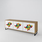 FUTURE SIGN 3-Door TV Stand in Oak Effect