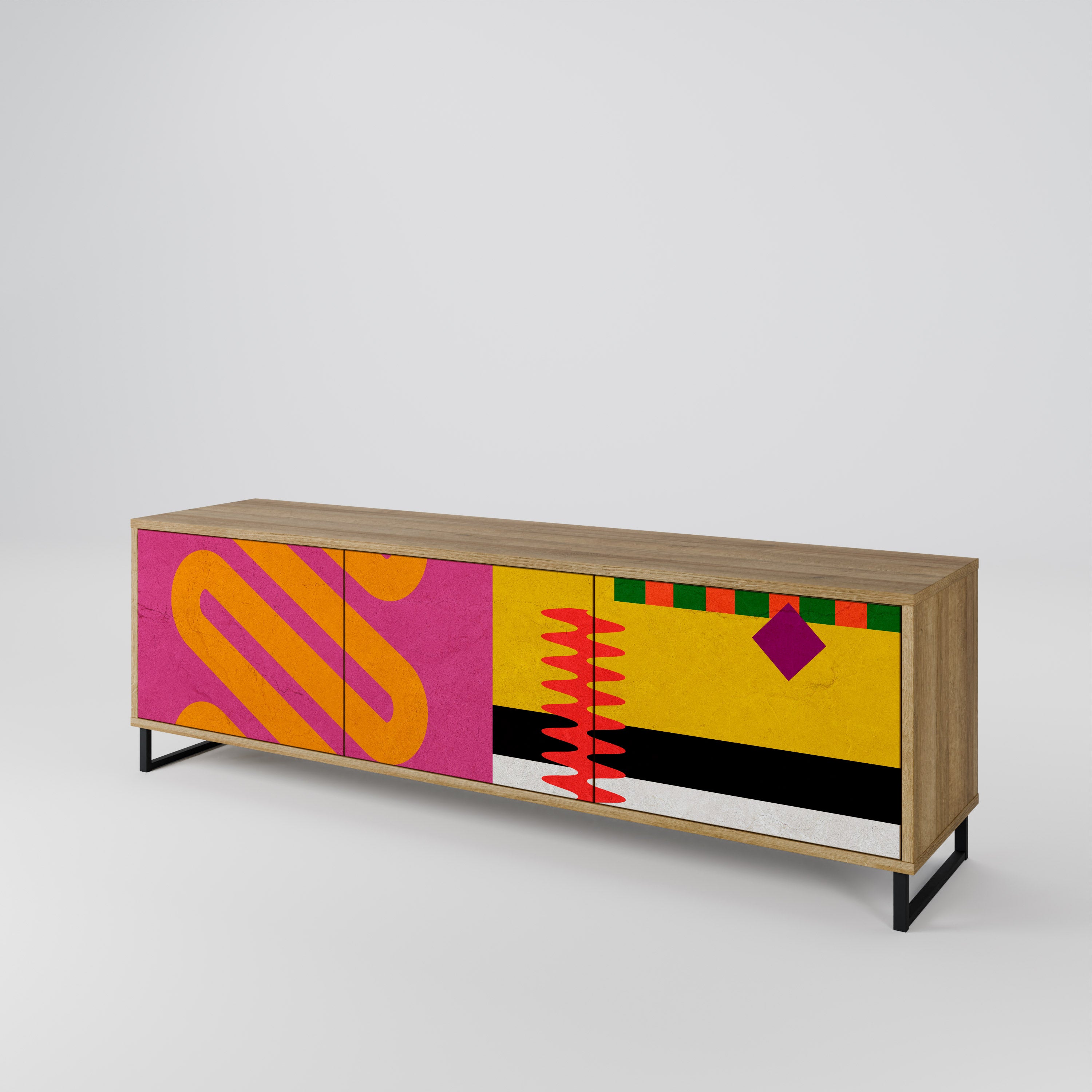 VIVID ART Mueble de TV de 3 Puertas