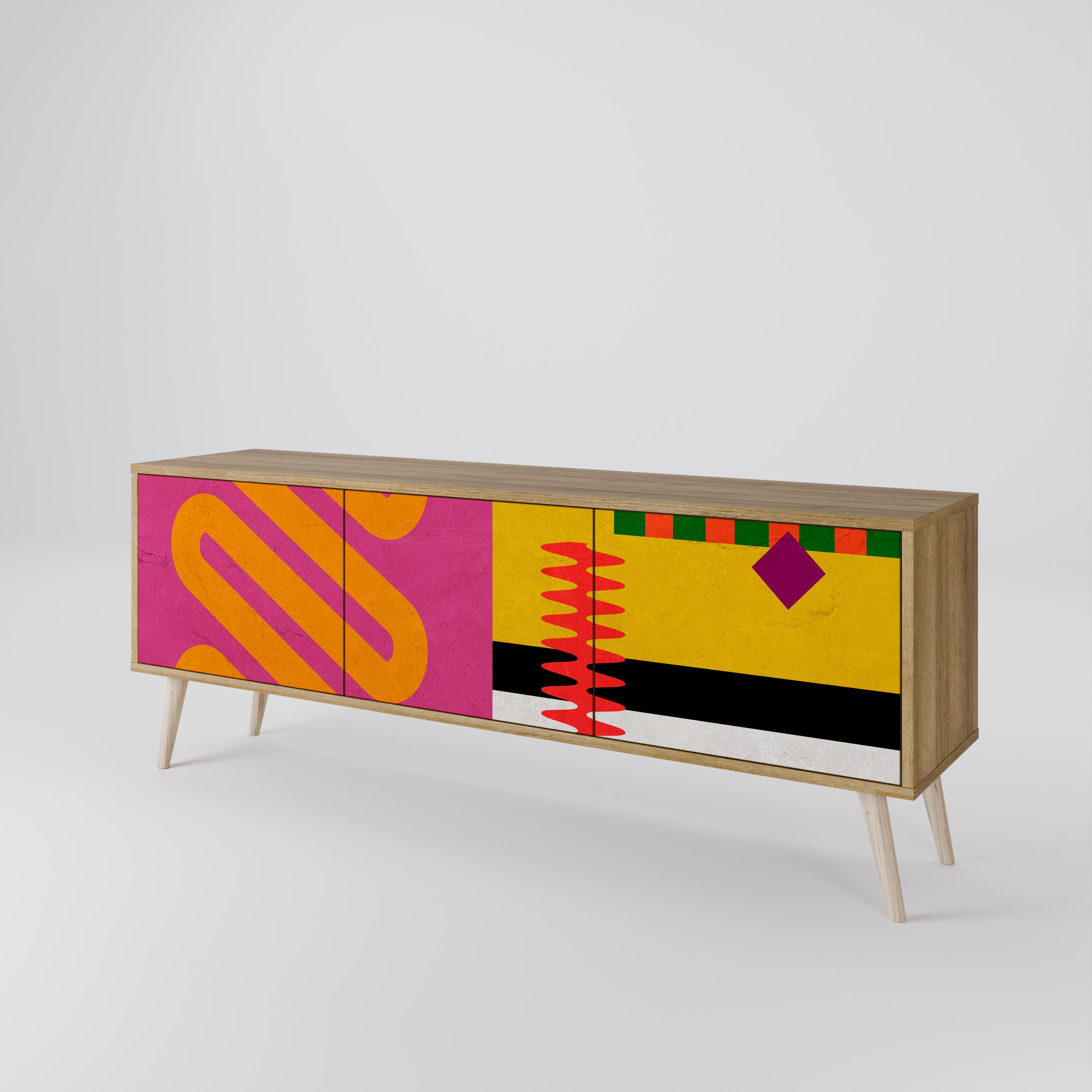 VIVID ART Mueble de TV de 3 Puertas