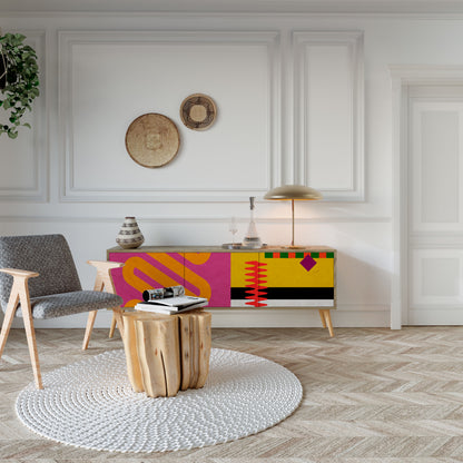 VIVID ART Mueble de TV de 3 Puertas