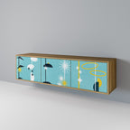 PATHS TO HAPPINESS 3-Door TV Stand in Oak Effect