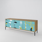 PATHS TO HAPPINESS 3-Door TV Stand in Oak Effect