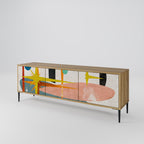 INTERSTELLAR VIBES Mueble de TV de 3 Puertas en Efecto Roble