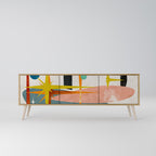 INTERSTELLAR VIBES Mueble de TV de 3 Puertas en Efecto Roble