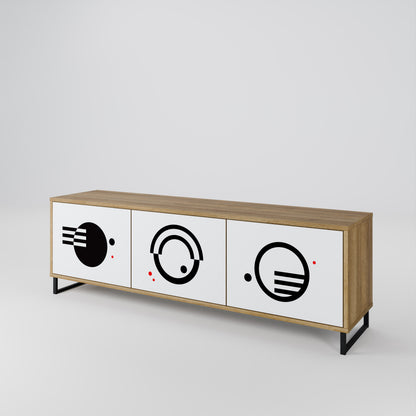 BLACK AND WHITE COMBINATION Mueble de TV de 3 Puertas