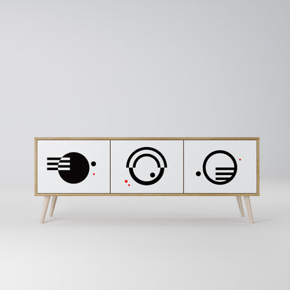 BLACK AND WHITE COMBINATION Mueble de TV de 3 Puertas