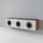 BLACK HOLE 3-Door TV Stand in Oak Effect