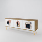 COLORFUL SHAPES Mueble de TV de 3 Puertas en Efecto Roble