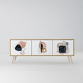 COLORFUL SHAPES Mueble de TV de 3 Puertas en Efecto Roble