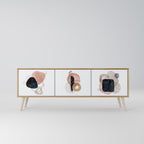 COLORFUL SHAPES Mueble de TV de 3 Puertas en Efecto Roble