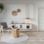 COLORFUL SHAPES Mueble de TV de 3 Puertas en Efecto Roble