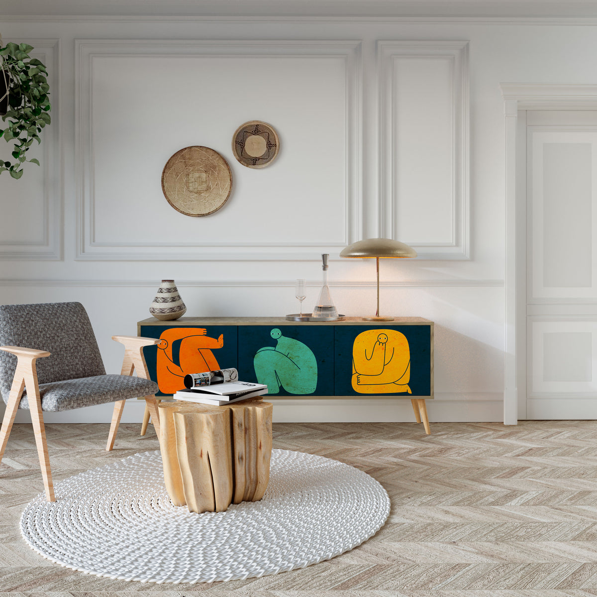 TOGETHER BUT SEPARATELY Mueble de TV de 3 Puertas
