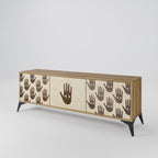 SEE MORE 3-Door TV Stand in Oak Effect