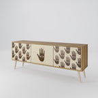 SEE MORE 3-Door TV Stand in Oak Effect