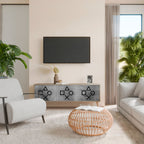 GAMER CHOICE 3-Door TV Stand in Oak Effect